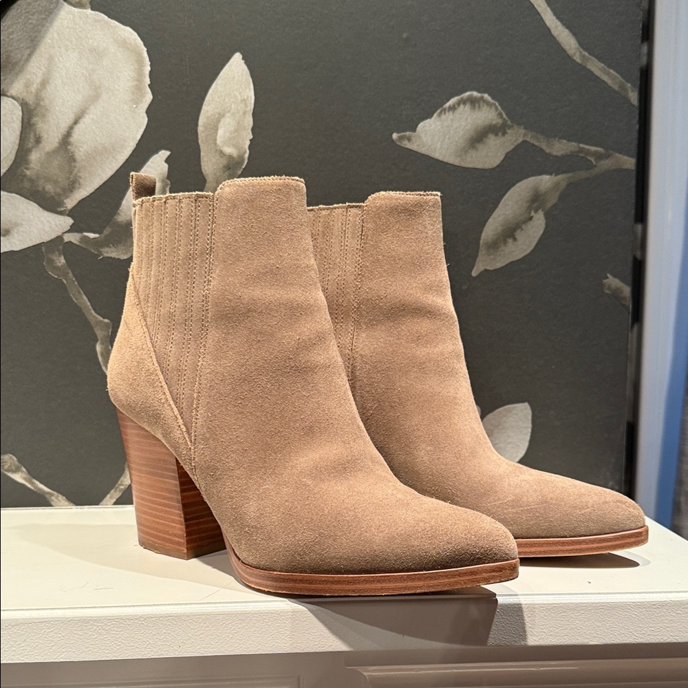 Marc Fisher Tan Suede Ankle Boots